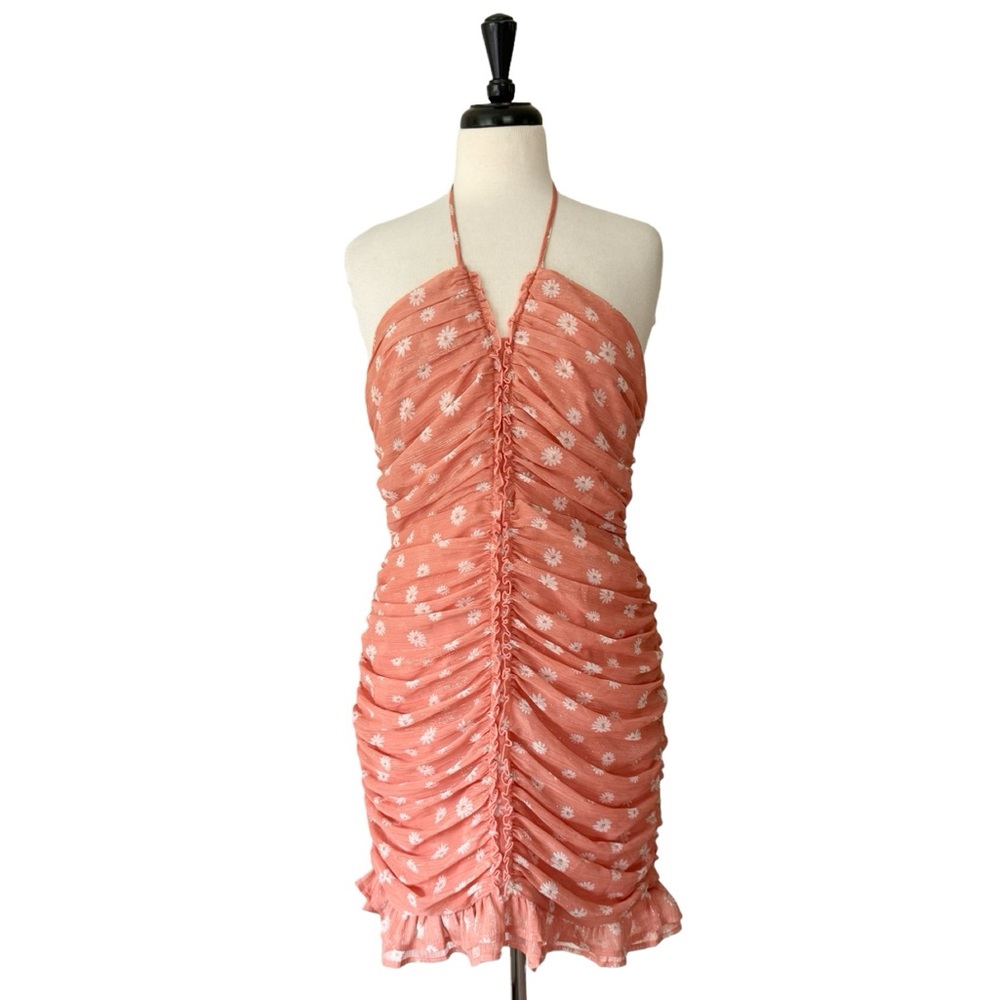 Forever 21 Floral Print Halter Mini Dress